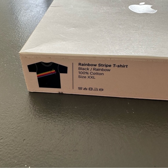 APPLE Brand Macintosh Rainbow Logo T-Shirt Size XXL Black Cotton Graphic Tee Top - Picture 7 of 9